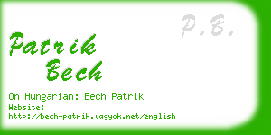 patrik bech business card